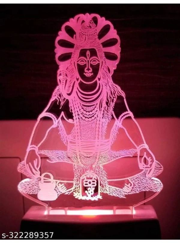 The CRAFTVERRE Shiv Ji 3D Illusion Night Lamp Comes with 7 Multicolor and 3D Illusion Design Suitable for Room,Drawing Room,Lobby