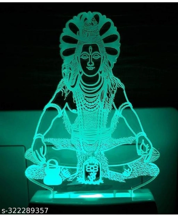 The CRAFTVERRE Shiv Ji 3D Illusion Night Lamp Comes with 7 Multicolor and 3D Illusion Design Suitable for Room,Drawing Room,Lobby