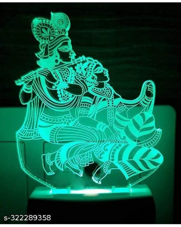 The CRAFTVERRE Radha & Krishna 3D Illusion Night Lamp Comes with 7 Multicolor and 3D Illusion Design Suitable for Room,Drawing Room,Lobby