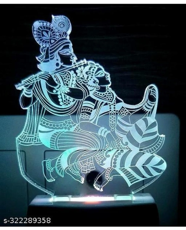 The CRAFTVERRE Radha & Krishna 3D Illusion Night Lamp Comes with 7 Multicolor and 3D Illusion Design Suitable for Room,Drawing Room,Lobby