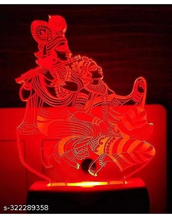 The CRAFTVERRE Radha & Krishna 3D Illusion Night Lamp Comes with 7 Multicolor and 3D Illusion Design Suitable for Room,Drawing Room,Lobby