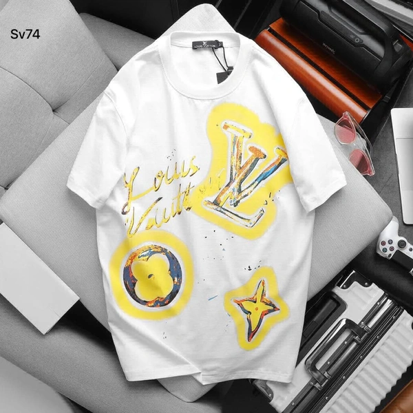 LoUis VuiTToN LoUiS VuiTToN Branded Tees 200 GSM Pure Cotton Heavy Quality - White, XL