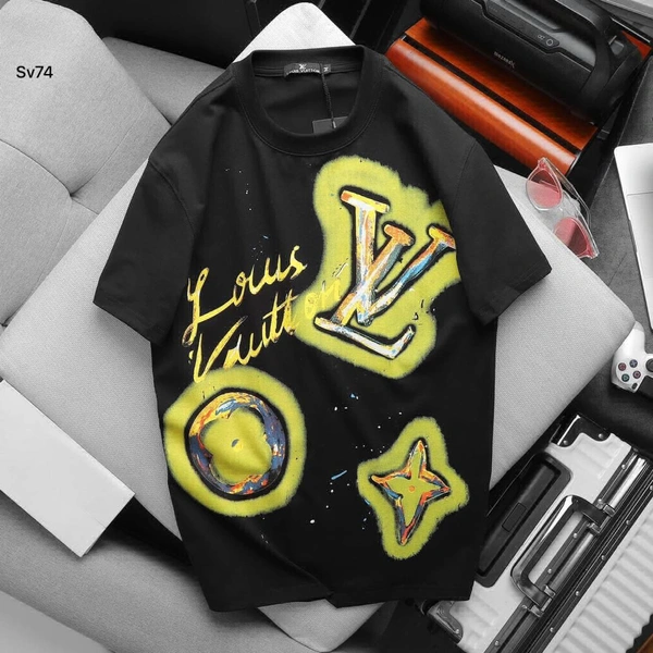 LoUis VuiTToN LoUiS VuiTToN Branded Tees 200 GSM Pure Cotton Heavy Quality - Black, 5XL