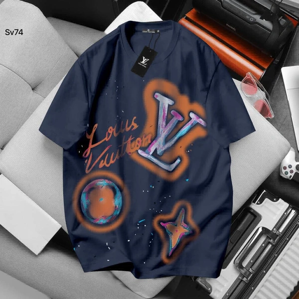 LoUis VuiTToN LoUiS VuiTToN Branded Tees 200 GSM Pure Cotton Heavy Quality - Resolution Blue, XXL