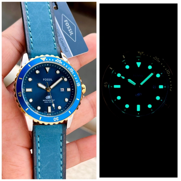 Fossil  Purposeful design details define our time-honoured watch collection, Fossil Dive timepiece is expertly crafted with a brown LiteHide leather strap