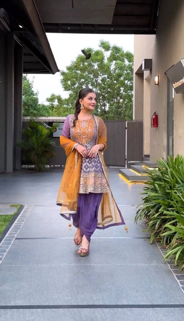Launching New Designer Party Wear Look Top ,Dhoti Salwar and Dupatta