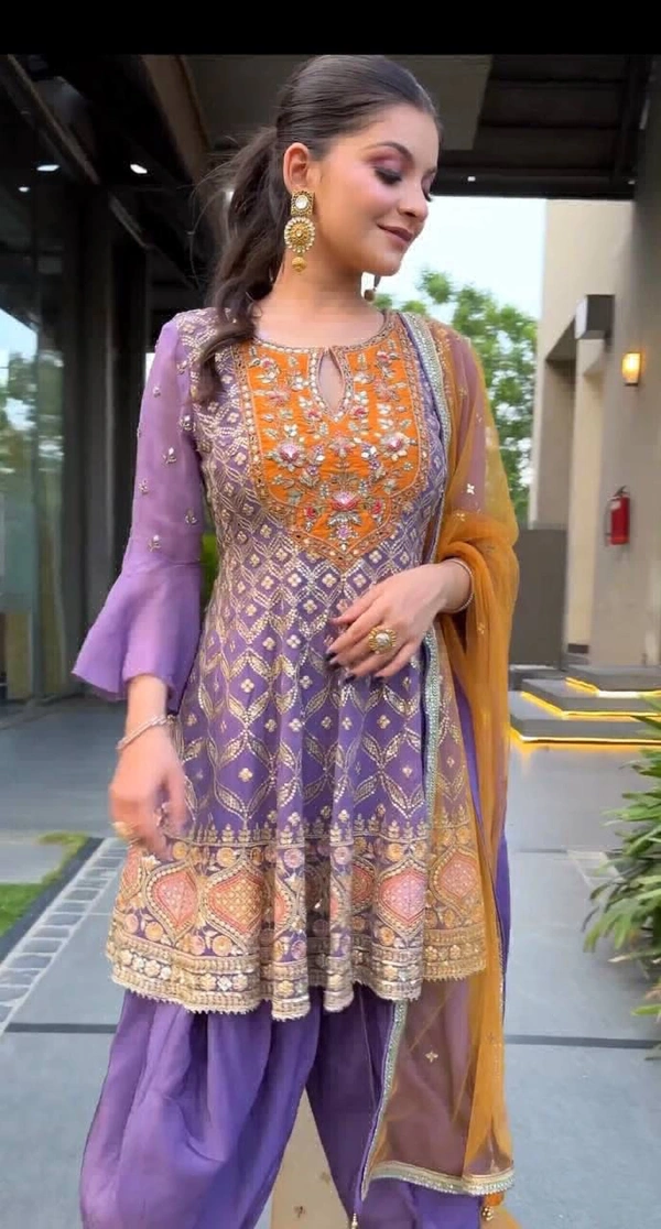 Launching New Designer Party Wear Look Top ,Dhoti Salwar and Dupatta