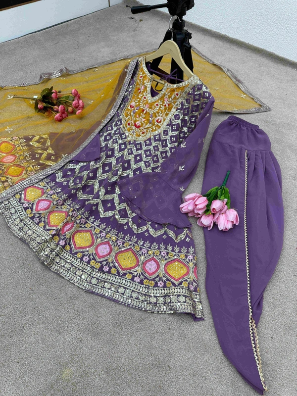 Launching New Designer Party Wear Look Top ,Dhoti Salwar and Dupatta