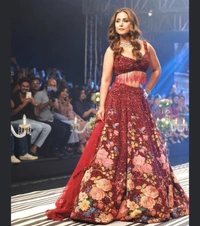 BEUTIQUE STYLES PERFECT MAROON BRIDAL GEORGETTE SEQUANCE WORK LEHENGA CHOLI WITH DUPATTA  - Guardsman Red