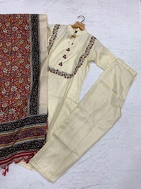 Top Quality Premium Kurta Set For Women  - White