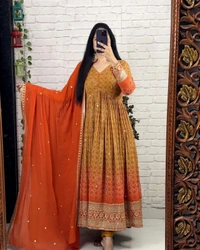 New Embroidered Gown For Women  - XL upto 2XL Margin