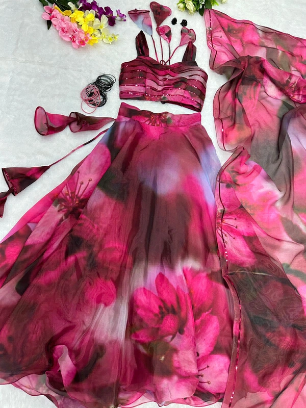 Pure Jimmy Organza Fabric Lehenga 
