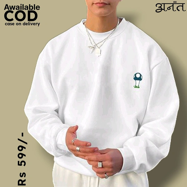 Men's Ultra-Soft Comfort T-Shirt/Sweatshirt: Your Go-To for Everyday Style - White, M