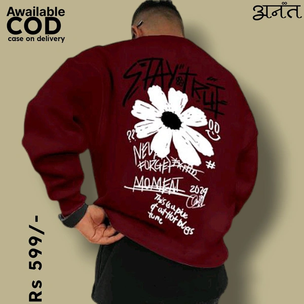 Men's Ultra-Soft Comfort T-Shirt/Sweatshirt: Your Go-To for Everyday Style - Maroon, XXL