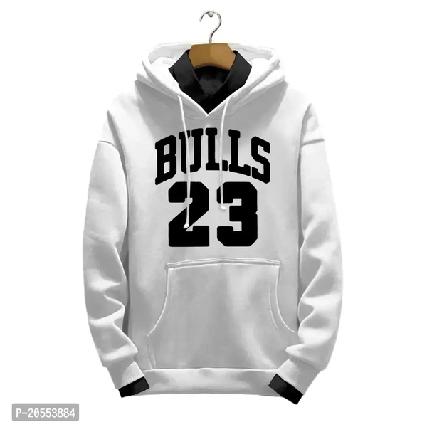 Bull 23 Printed Hoodie Sweatshirt for Men - - White, L