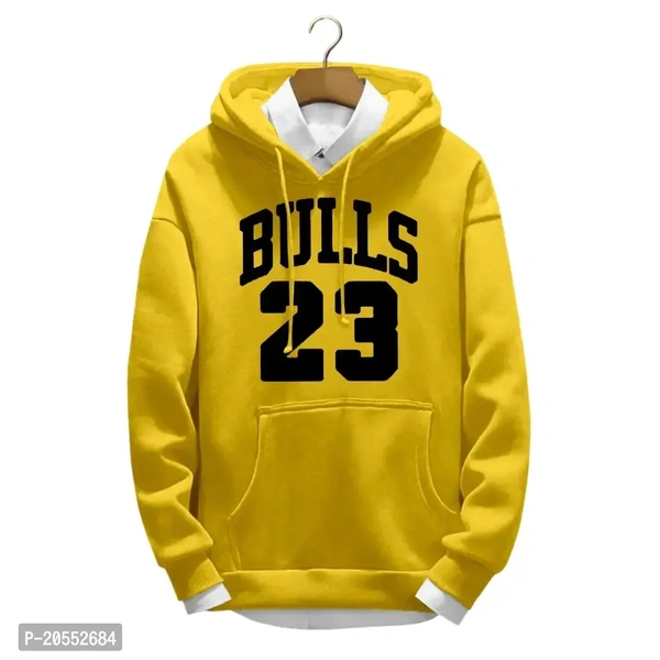 Bull 23 Printed Hoodie Sweatshirt for Men - - Bright Sun, L