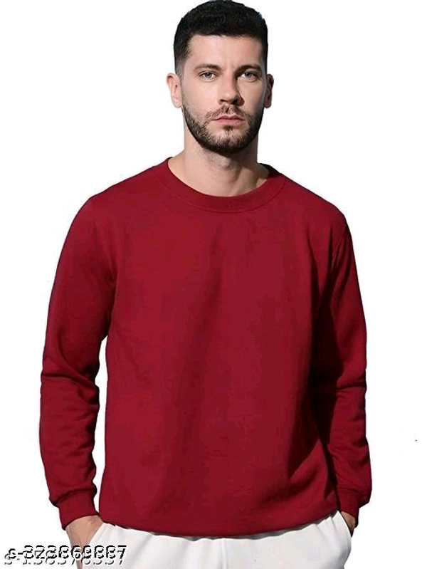 Cozy Crewneck & Full Sleeves: Your Winter Essential! - Red, S