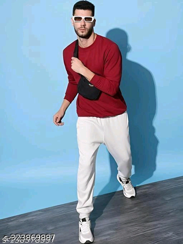 Cozy Crewneck & Full Sleeves: Your Winter Essential! - Red, XXL