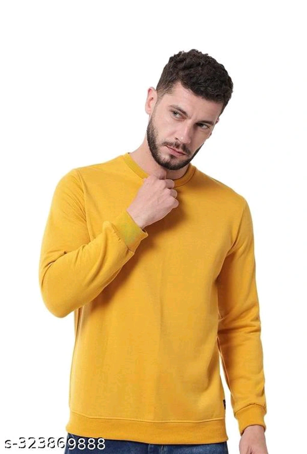 Cozy Crewneck & Full Sleeves: Your Winter Essential! - Gold, XXL