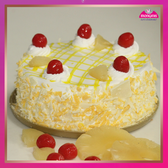 Impress Mom with a stunning white sponge layered cake, featuring silky  pineapple cream frosting, with written on the top “ Meri Maa “... |  Instagram