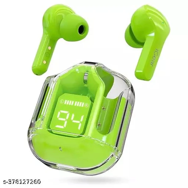 Ultrapod True Wireless Bluetooth Headphone with 2-3 Hrs Playtime, Transparent Design & Compatible for all Smartphones (green) - Green, Free Size