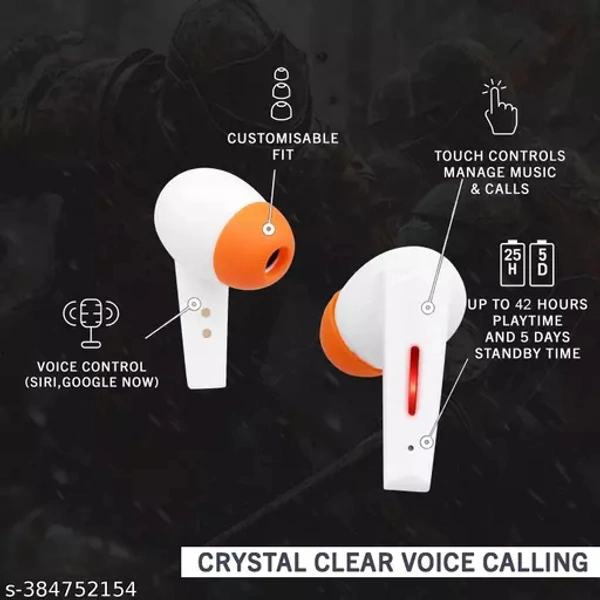 Tunifi TANK AI Calling Air buds Neckband TWS Earbuds ASAP Charge Headphone Bluetooth Headset (White, True Wireless)