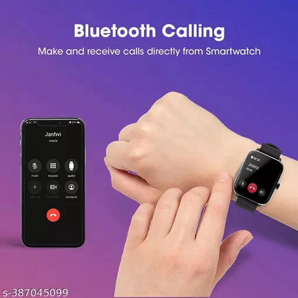 T500 Black Bluetooth Calling Watch, HD Touch 1.67 Display, 20+ Watch Faces Smartwatch (Black Strap, 1.65 Inch Large Display)4 - Free