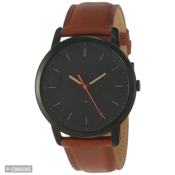 Stylish Analog Watch For Boys And Men With Leather Stap Coffee Colour 