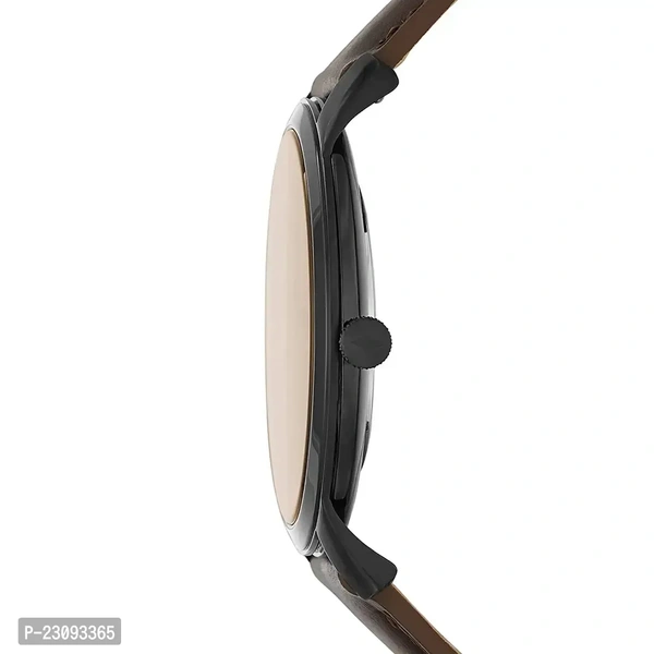 Stylish Analog Watch For Boys And Men With Leather Stap Coffee Colour 