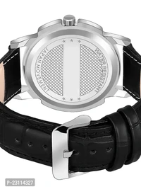 Stylish Analog Watch For Boys And Men With Leather Stap Black