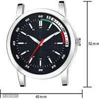 Analog Watch For Men And Boys With Date With Leather Stap Black