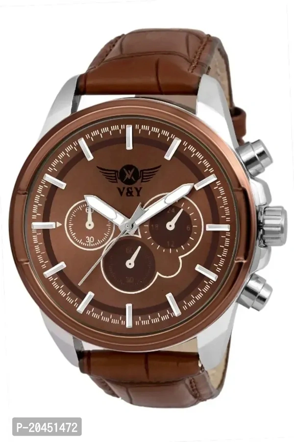 Men Analog Watch With Leather Strap