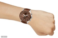 Men Analog Watch With Leather Strap