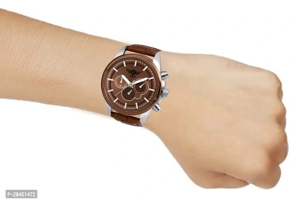 Men Analog Watch With Leather Strap