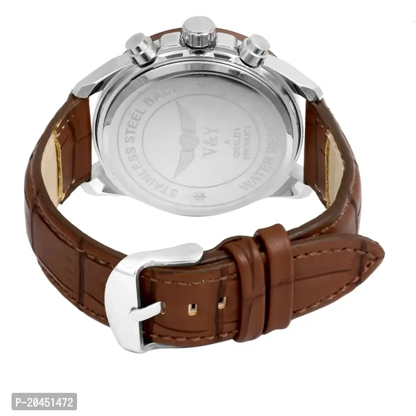 Men Analog Watch With Leather Strap
