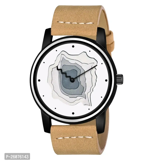 Unique Analog Design Watch For School Boys And Mens With Leather Stap