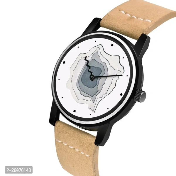 Unique Analog Design Watch For School Boys And Mens With Leather Stap