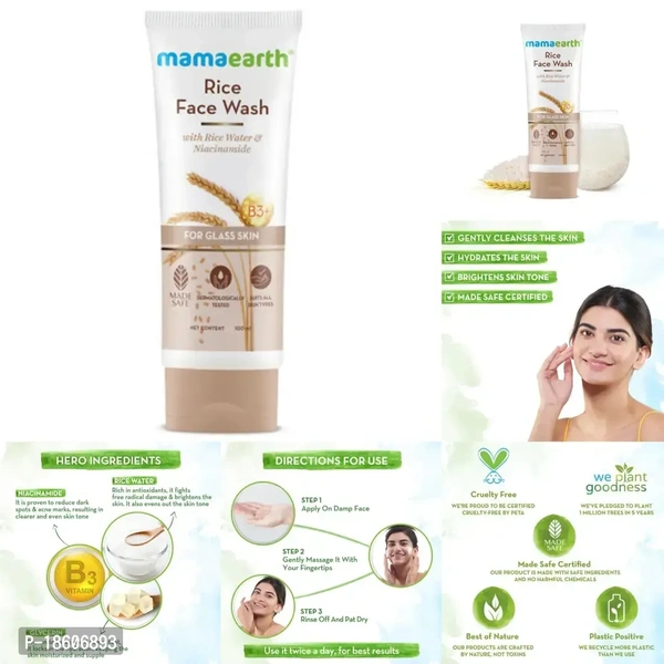 Mama Earth Organic Rice Water Face Wash 
