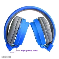 SH-12 Blue Wireless And Wired Headphones With Sd Card Support You Can Use With Bluetooth Or Aux Cable Or With Sd Card Best Quality With Bluetooth Virsion 5.0 Foldable 