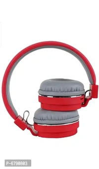 SH-12 Red Wireless And Wired Headphones With Sd Card Support You Can Use With Bluetooth Or Aux Cable Or With Sd Card Best Quality With Bluetooth Virsion 5.0 Foldable 