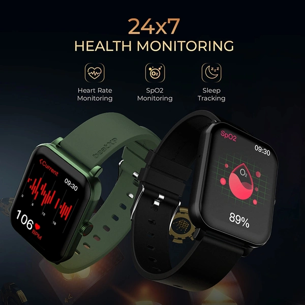 Boat Marv Ace Smartwatch with 1.85” HD Display, Bluetooth Calling and Always On Display-Black - Black, Free Size