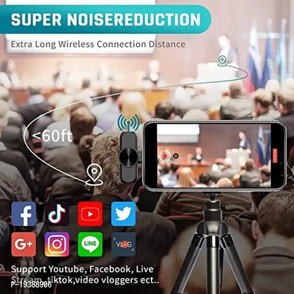 Bluetooth Microphone Support For All Devices With Ultra Crystal Clear Sound Recording Upto 10m Contacting Support 