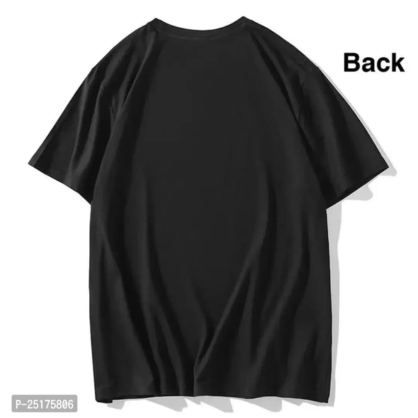 Anime T Shirt Front Side Printed Black Poly cotton  - Black, L