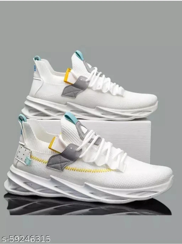 White Sports Shoe For Boys Unique Shoe Sports Pvc Used Material  - White, 7