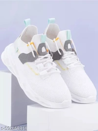 White Sports Shoe For Boys Unique Shoe Sports Pvc Used Material  - White, 9