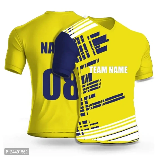 Yellow Polyester Jersey For Boys You Can Print Your Own Name And Number And Your Team Name On It - Gold, S