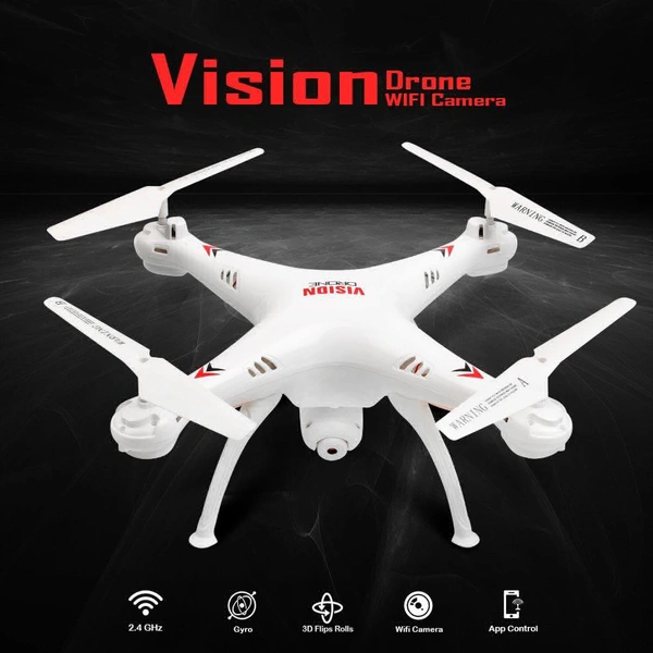 Vision Drone With Wifi Camera & Rc App Control In White Color 4k Camera 