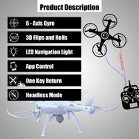 Vision Drone With Wifi Camera & Rc App Control In White Color 4k Camera 