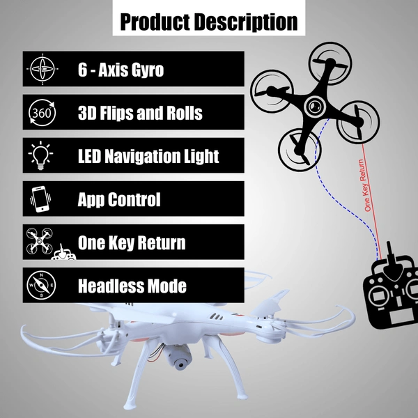Vision Drone With Wifi Camera & Rc App Control In White Color 4k Camera 