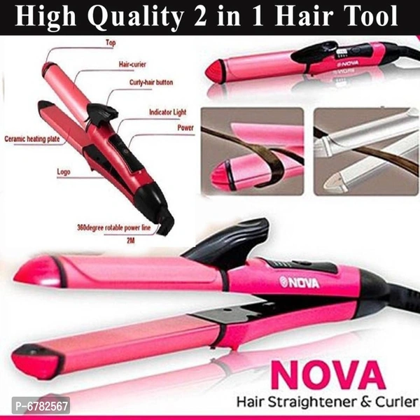 Nova Professional 2 In 1 Hair Straightener For Girls Smooth Hair Straightener 